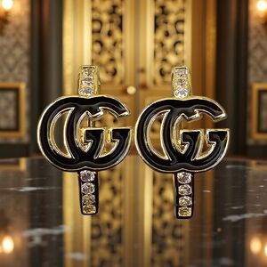 Black And Gold Hoops